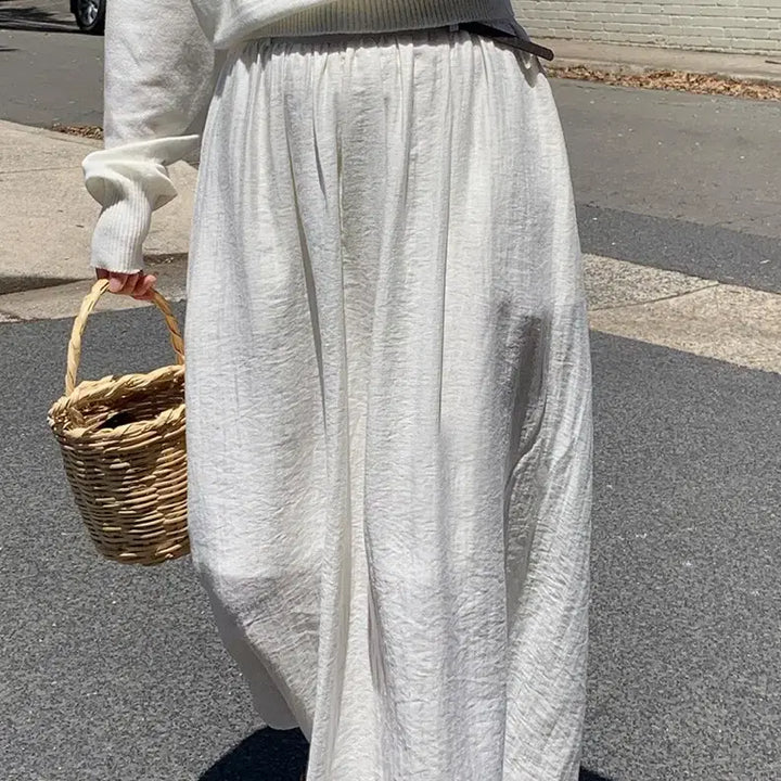 [BUNJANG] Edmore Linen Flare Long Skirt / 새상품 / 에드모어 린넨 플레어 롱스커트