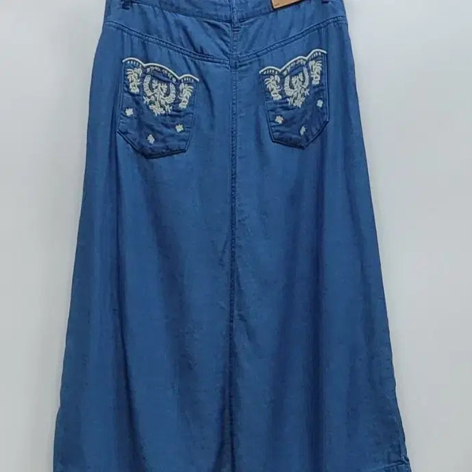 [BUNJANG] Thursday Island Embroidered A-Line Linen Denim Skirt (Women&
