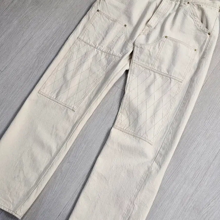 [BUNJANG] Trophy Clothing 1806N Double Knee Natural Denim Jeans / 트로피클로딩 1806N 에크루 네추럴 더블니 데님