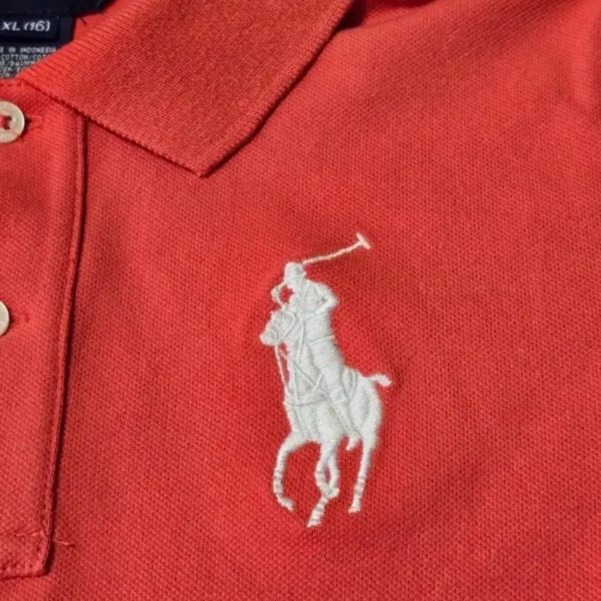 [BUNJANG] Polo Ralph Lauren Junior Orange Polo Shirt / 폴로랄프로렌 여성 폴로
