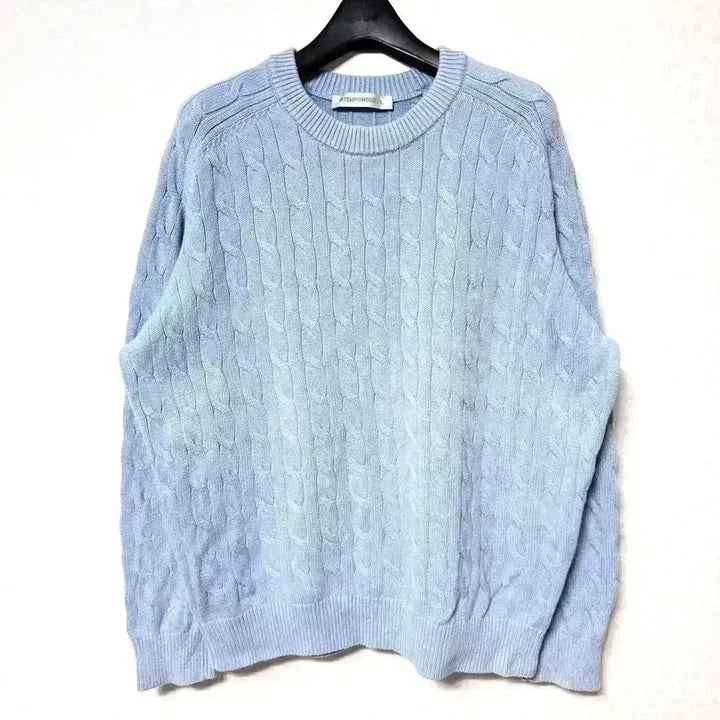 [BUNJANG] Intemp Mood Cable Knit Sweater Blue / [L,100]인템포무드 케이블 니트 스웨터 블루