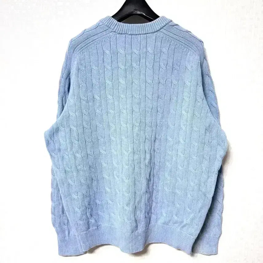 [BUNJANG] Intemp Mood Cable Knit Sweater Blue / [L,100]인템포무드 케이블 니트 스웨터 블루