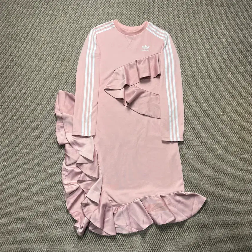 [BUNJANG] Adidas x J.KOU Ruffled Dress Pink L / 아디다스X제이쿠 러플 원피스 핑크 L