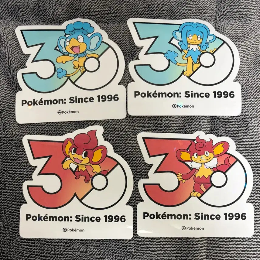 [BUNJANG] Pokemon 30th Anniversary Logo Sticker Baoppu Acchapp Evolution Set / 한국한정] 포켓몬 30주년 로고 스티커 바오프 앗차프 진화 세트