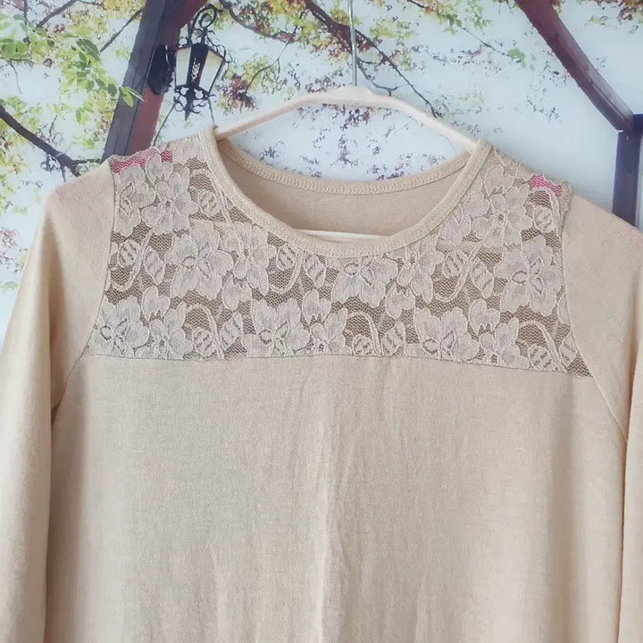 [BUNJANG] Lace Knit Top S / 레이스 니트티 55 S  얇은 니트 소재