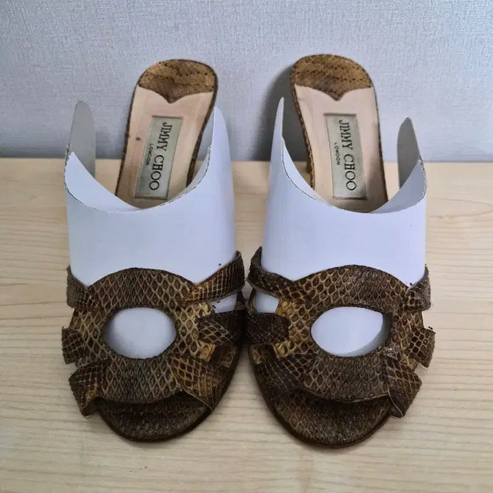 [BUNJANG] Jimmy Choo Python Heeled Sandals / 235 지미추 Jimmy Choo 파이톤 샌들 힐 슈즈-722