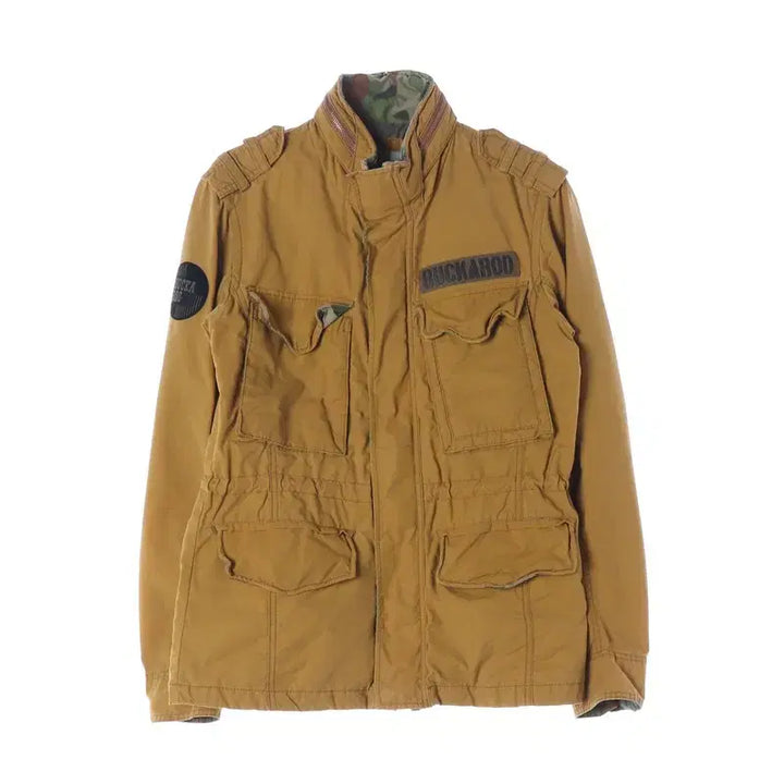 [BUNJANG] BUCKAROO Mustard Camo Color Block Field Jacket L / 버커루 머스타드 카모 배색 야상 자켓 L