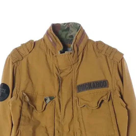 [BUNJANG] BUCKAROO Mustard Camo Color Block Field Jacket L / 버커루 머스타드 카모 배색 야상 자켓 L