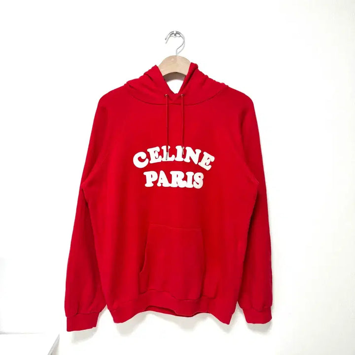 [BUNJANG] Celine Paris Logo Hoodie Red L / { L } 셀린느 파리스 로고 후드티