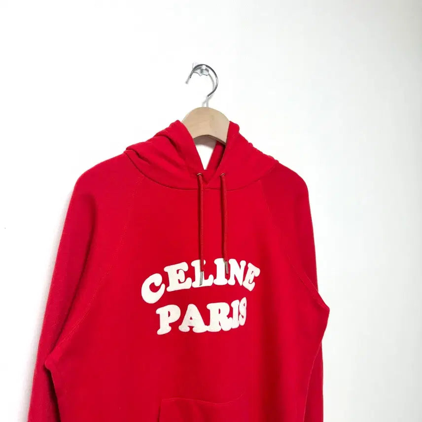 [BUNJANG] Celine Paris Logo Hoodie Red L / { L } 셀린느 파리스 로고 후드티