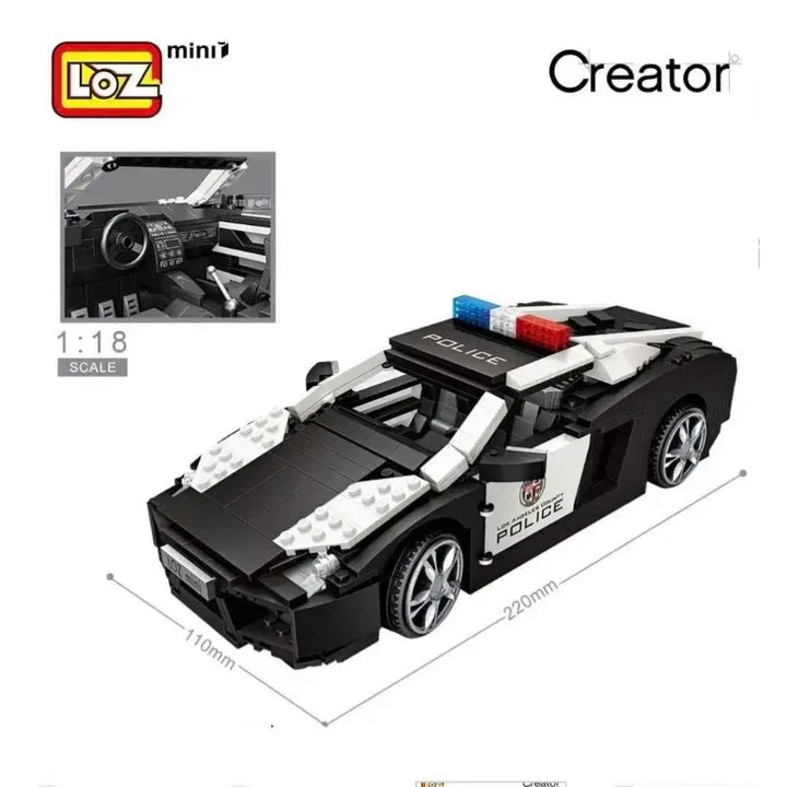 [BUNJANG] LOZ Mini 1113 Technical Police Car Building Block Set / [LOZ mini] 로즈 미니 레고 1113 미니 블록 테크니컬 경찰차