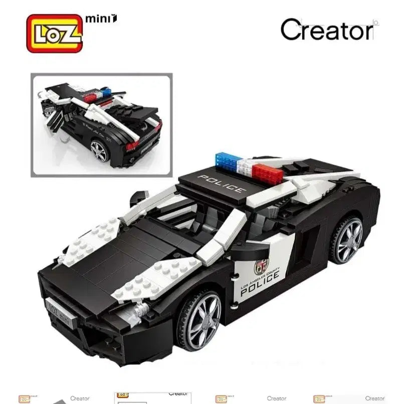 [BUNJANG] LOZ Mini 1113 Technical Police Car Building Block Set / [LOZ mini] 로즈 미니 레고 1113 미니 블록 테크니컬 경찰차