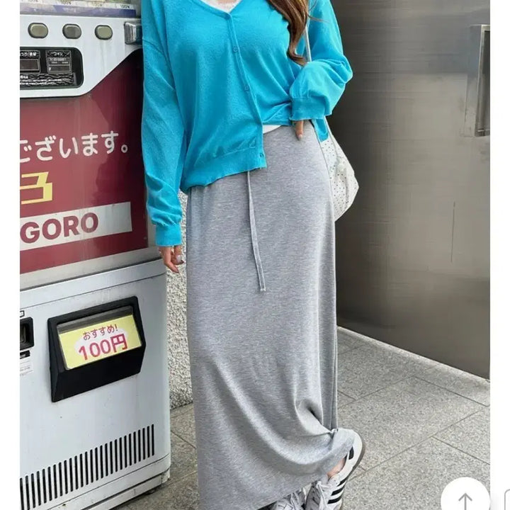 [BUNJANG] J Style Oberni Flowy Maxi Skirt Grey / 제이스타일 오베니 찰랑 맥시 스커트 그레이