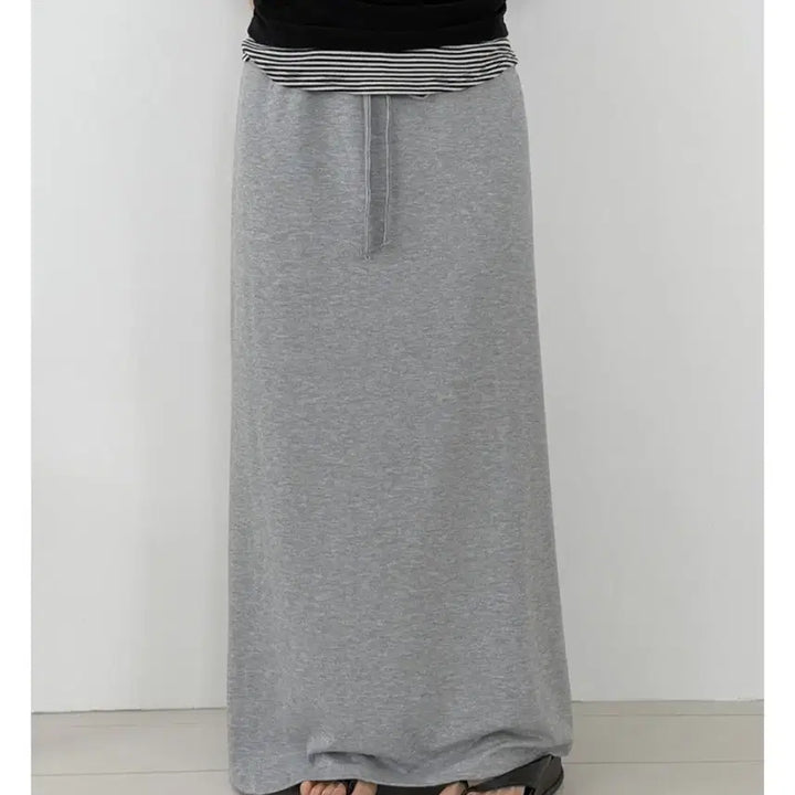 [BUNJANG] J Style Oberni Flowy Maxi Skirt Grey / 제이스타일 오베니 찰랑 맥시 스커트 그레이
