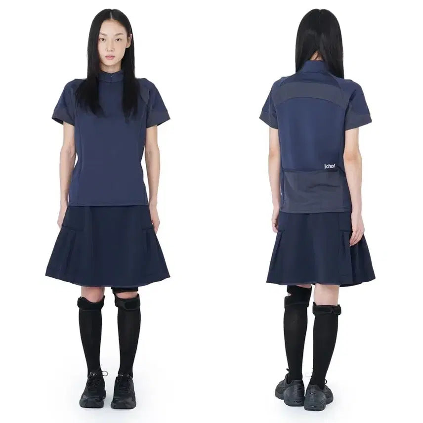 [BUNJANG] Jichoi 26ss Trainer Half Zip-up Skirt Set-up / 지초이 26ss 트레이너 하프 집업 스커트 셋업