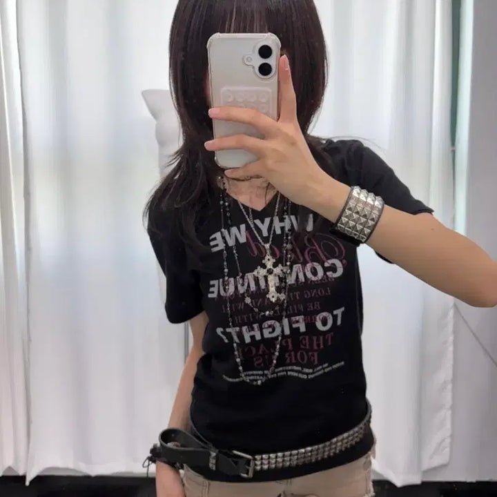 [BUNJANG] Black Lettering Hoodie T-shirt / 블랙 레터링 후드 티셔츠