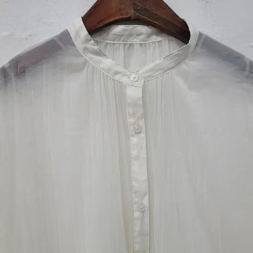 [BUNJANG] GU Sheer Shirt Dress / Gu 시스루 셔츠 원피스