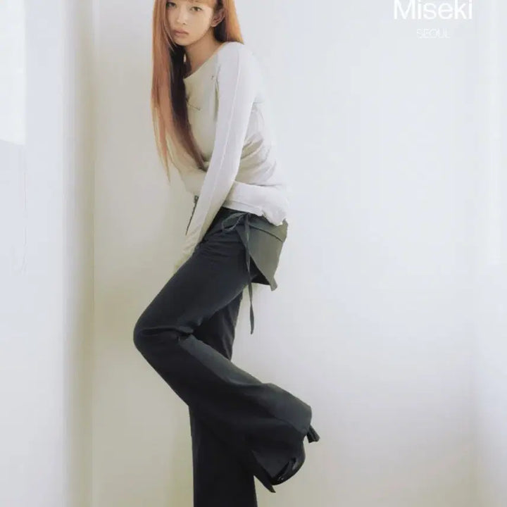 [BUNJANG] Miseki Seoul Shirred String Mini Skirt Pants Set Black / 미세키서울 사이드셔링 스트링 미니 스커트 팬츠세트 블랙