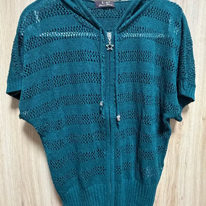 [BUNJANG] Morigirl Suzuko Half-Sleeve Knit Hood Zip-Up Cardigan / 모리걸 반팔니트후드집업 가디건 하구미 스즈코