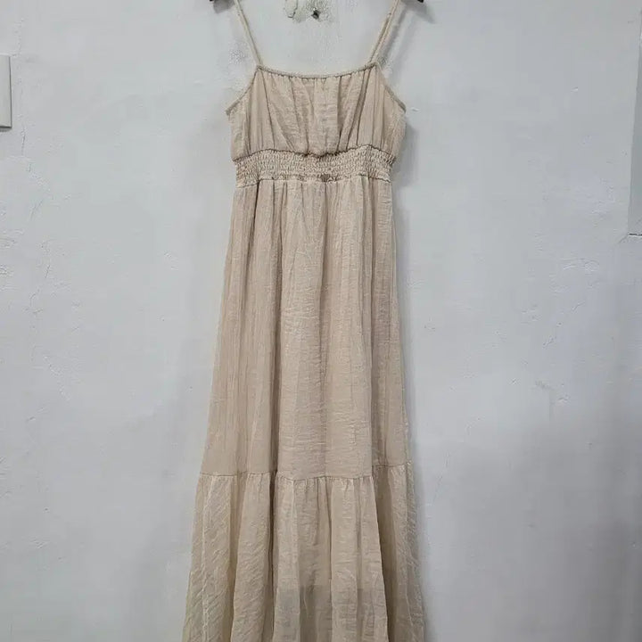 [BUNJANG] Ivory Pearl Strap Long Dress / 아이보리 펄 끈 롱 원피스