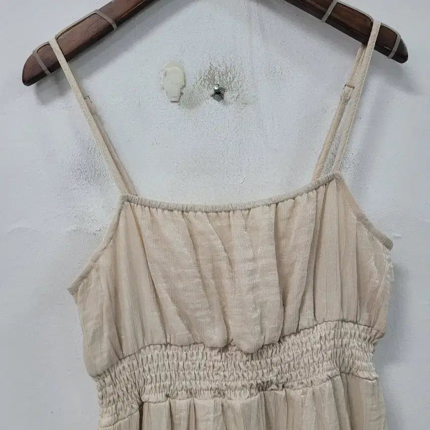 [BUNJANG] Ivory Pearl Strap Long Dress / 아이보리 펄 끈 롱 원피스