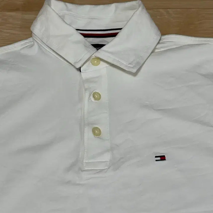 [BUNJANG] Tommy Hilfiger White Slim Fit Polo T-Shirt / 타미힐피거 화이트 슬림핏 폴로티 S/P