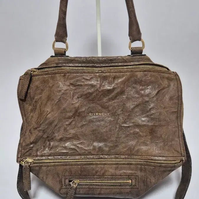 [BUNJANG] Givenchy Pandora Bag Brown Wrinkled Leather Shoulder Bag / 지방시 판도라백 브라운 링클 가죽 숄더백