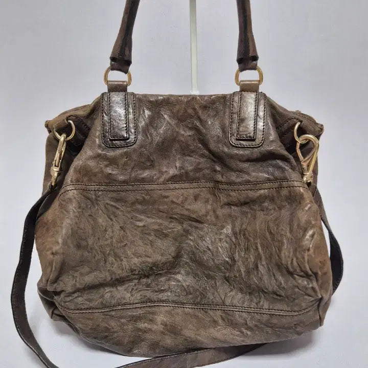 [BUNJANG] Givenchy Pandora Bag Brown Wrinkled Leather Shoulder Bag / 지방시 판도라백 브라운 링클 가죽 숄더백