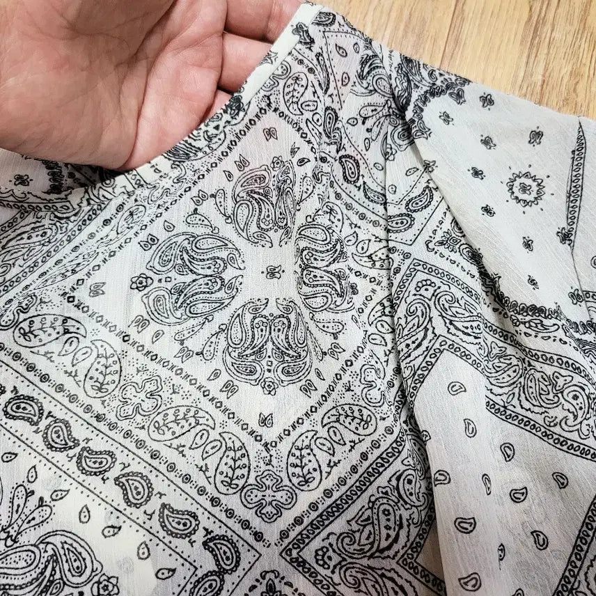 [BUNJANG] Hagahi Twisted See-through Midi Dress (Ivory/Black Paisley) / 하가히(Hagahi) 트위스트 시스루 미디원피스 55 새상품