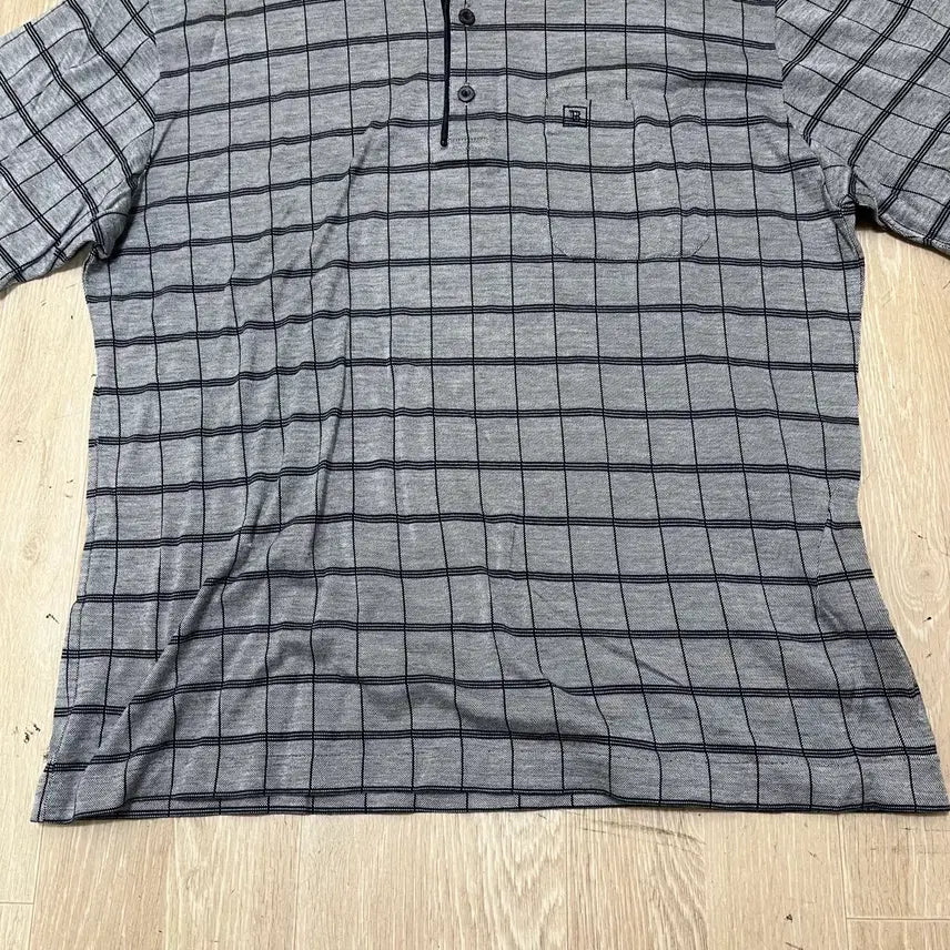 [BUNJANG] Balmain Paris Check Short Sleeve Polo T-Shirt L/100 / 발망 파리 체크 반팔 카라티 L/100