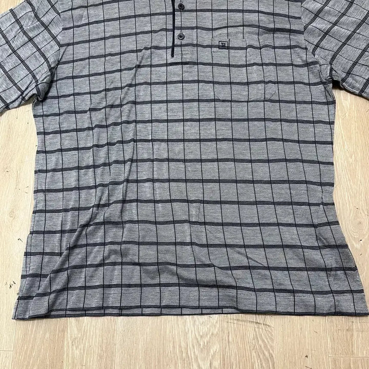[BUNJANG] Balmain Paris Check Short Sleeve Polo T-Shirt L/100 / 발망 파리 체크 반팔 카라티 L/100