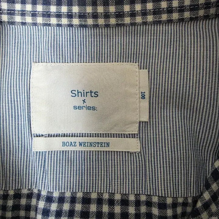 [BUNJANG] Serie Navy Check Long Sleeve Shirt / 시리즈 네이비 체크 긴팔 셔츠 100