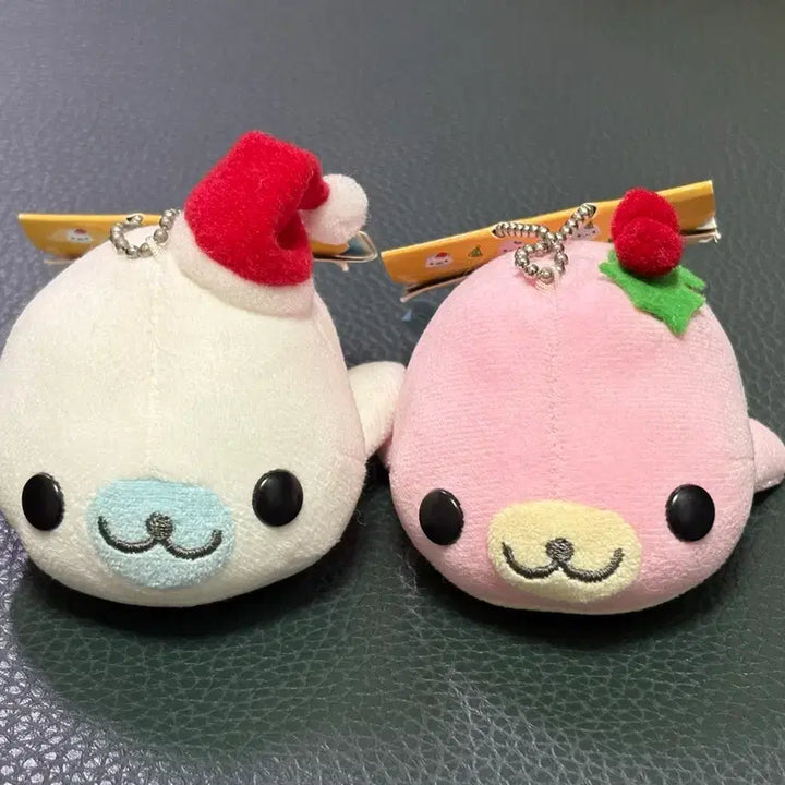 [BUNJANG] Mamegoma Christmas Set Plush Keychains (Rare) / 초레어 크리스마스 마메고마 시로고마 사쿠라고마 인형키링 세트