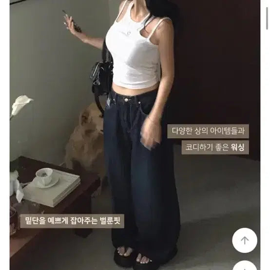 [BUNJANG] LUXUE OOTJ S/S Signature Unique Patch Wide Denim Pants / 룩스유 ootj s/s 시그니쳐 유니크 패치 와이드 데님 팬츠