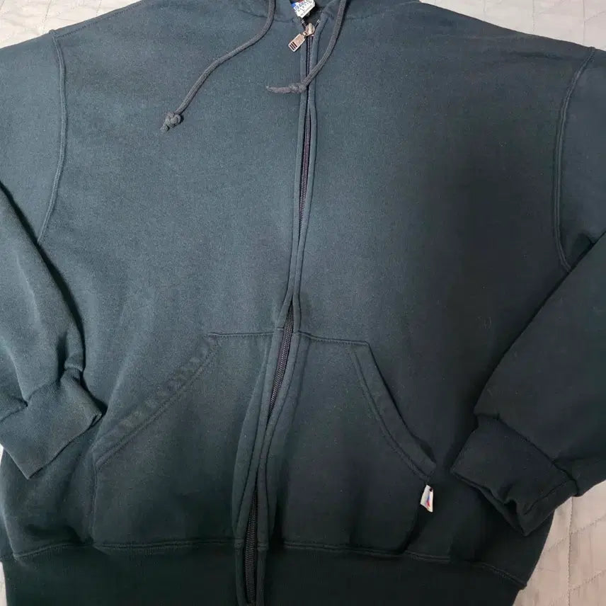 [BUNJANG] Russell Athletic 90s Vintage Hoodie Zip-Up Black / [L] 90s 빈티지 러셀 애슬레틱 후드집업 블랙 ver. 올페이드