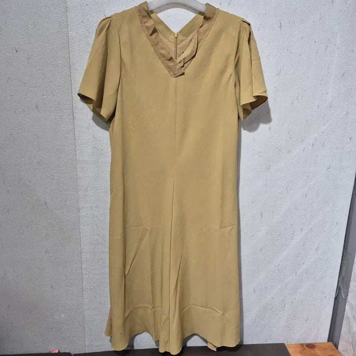 [BUNJANG] Lanvin V-Neck Short-Sleeve Long Dress Camel / 랑방 브이넥 반팔 롱 원피스 카멜
