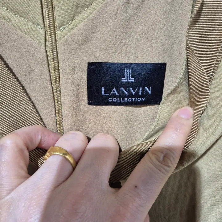 [BUNJANG] Lanvin V-Neck Short-Sleeve Long Dress Camel / 랑방 브이넥 반팔 롱 원피스 카멜