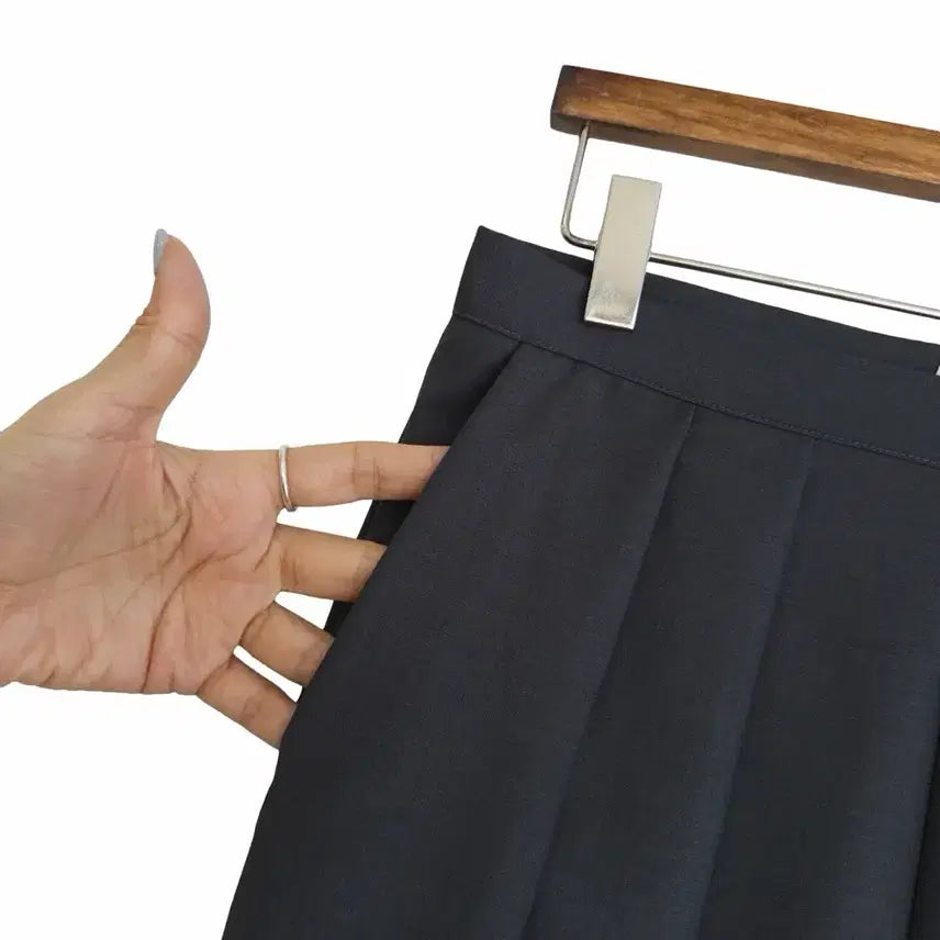 [BUNJANG] Two-Tuck Semi Wide Slacks - Charcoal / 교신안함)투핀턱 세미 와이드 슬랙스-차콜
