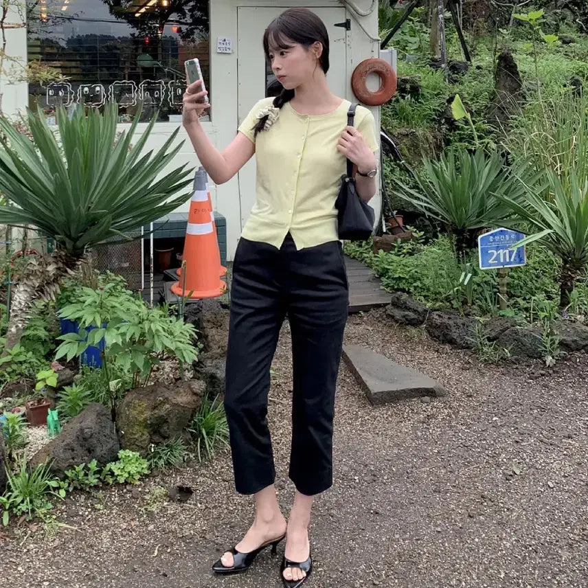 [BUNJANG] SIAJU Comfort Line Capri Pants / 시야쥬 컴포트라인 카프리팬츠