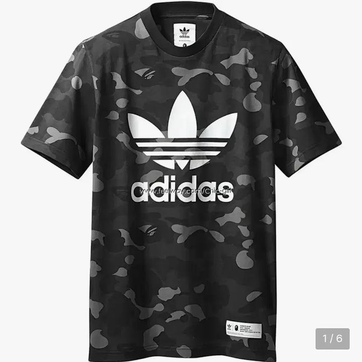 [BUNJANG] BAPE x Adidas Black Camo Short Sleeve T-Shirt / [L]베이프 아디다스 흑계 블랙 카모 반팔티셔츠