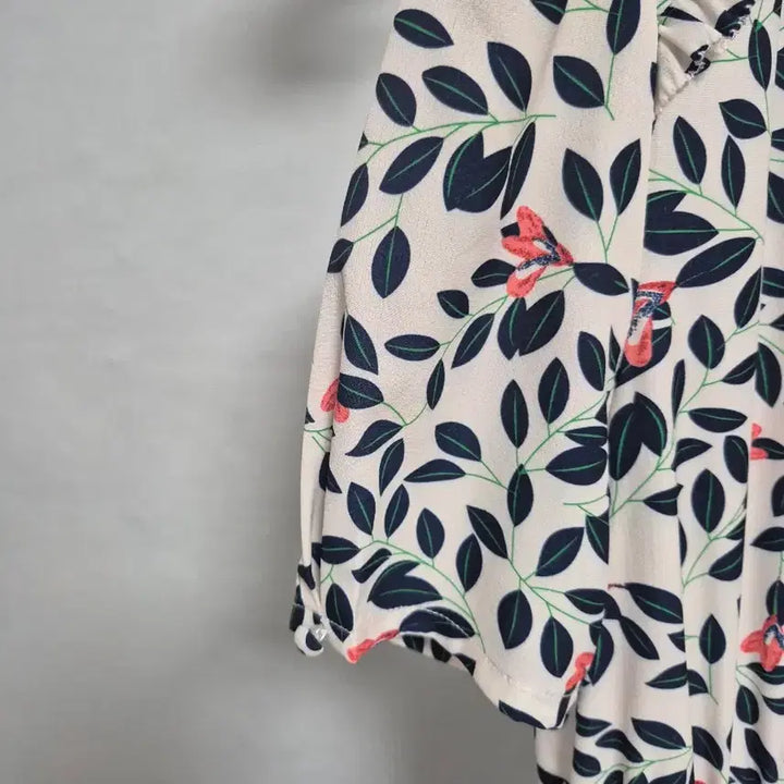 [BUNJANG] Satin Floral Print Midi Dress with Pom-Pom Hem / 새틴  원피스