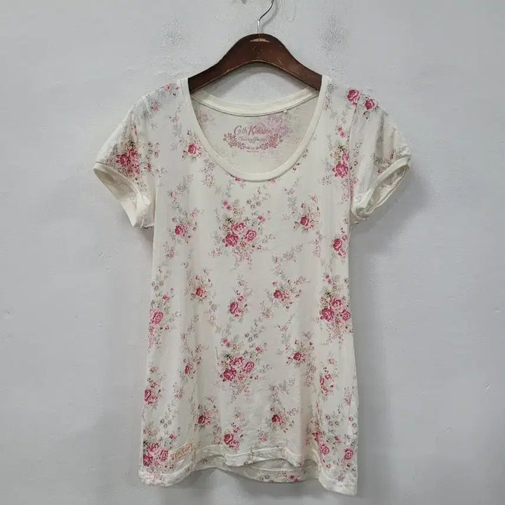 [BUNJANG] Cath Kidston Flower Print Short Sleeve T-Shirt / 캐스 키드슨 플라워 반팔 티셔츠