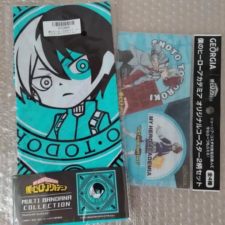 [BUNJANG] My Hero Academia Todoroki Shoto Bandana and Coaster Bundle (Sealed) / 반택포1.0)토도로키 쇼토 굿즈 나히아 나의히어로아카데미아굿즈