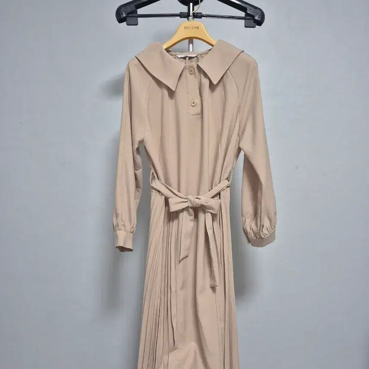 [BUNJANG] ZiSbuy Collar Neck Pleated Long Dress / ZiSbuy 카라넥 플리츠 롱 원피스