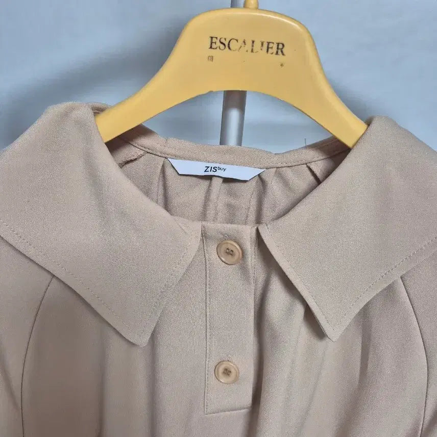 [BUNJANG] ZiSbuy Collar Neck Pleated Long Dress / ZiSbuy 카라넥 플리츠 롱 원피스