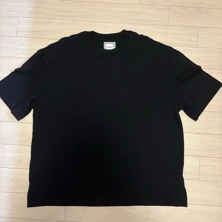 [BUNJANG] Wooyoungmi Front Logo Short Sleeve T-Shirt Black / [100] 우영미 프론트 로고 반팔 블랙