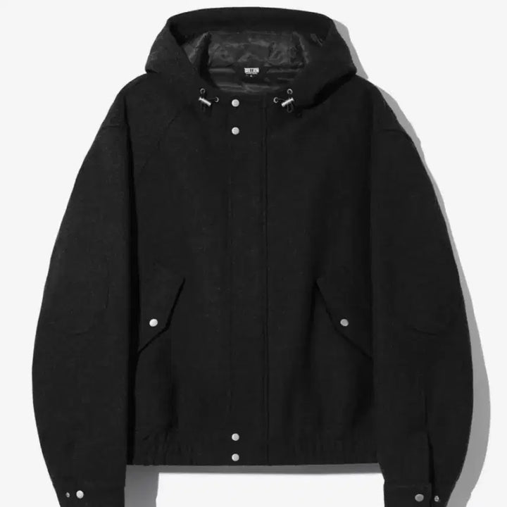 [BUNJANG] Trillion Wool Elbow Patch 2-Way Harrington Hooded Jacket / 트릴리온 울 엘보우 패치 2WAY 해링턴 후드 자켓