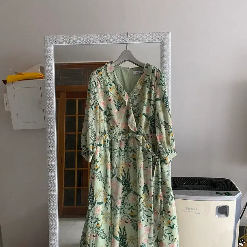 [BUNJANG] Watercolor Floral Print Long Summer Dress / 66 새제품 한복 느낌 여성스런 여름 수채화 롱 원피스