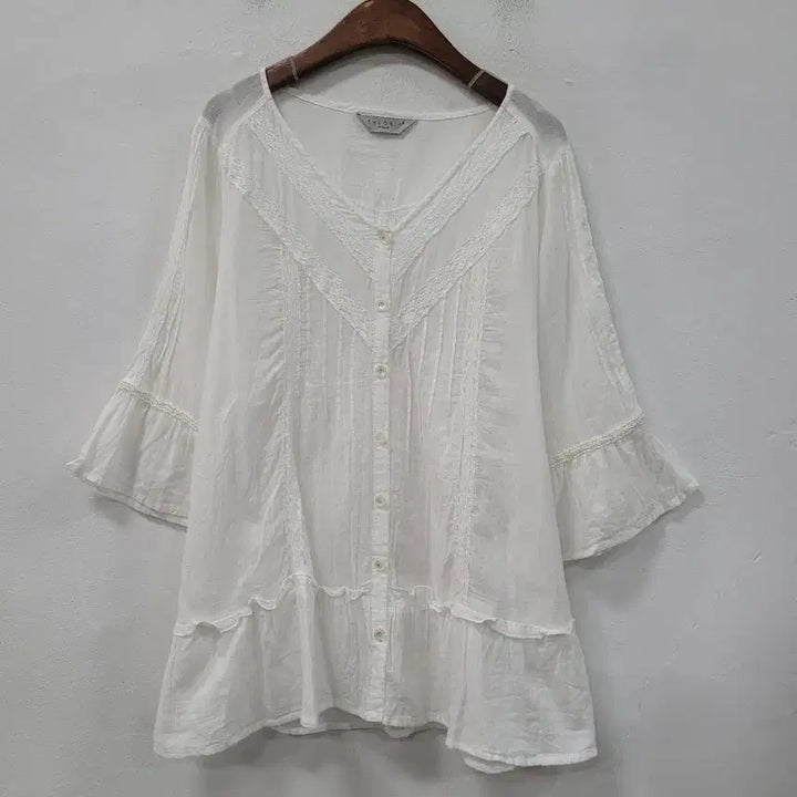 [BUNJANG] THEORIA White Lace Blouse (L) / THEORIA 화이트 레이스 블라우스