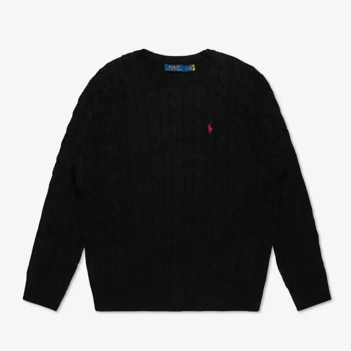 [BUNJANG] Polo Ralph Lauren Cable Knit Black Sweater M / 폴로 랄프로렌 케이블 니트 블랙